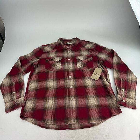 Frye & Co. Men's Long Sleeve Flannel Shirts Size XXL Red Plaid Western Shirt - Picture 8 of 13
